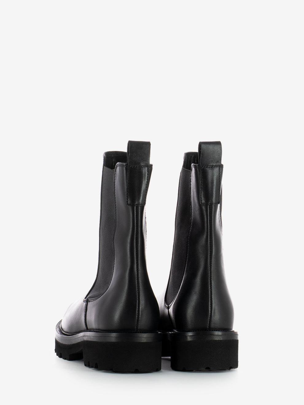 Stivaletti Combat in pelle nero