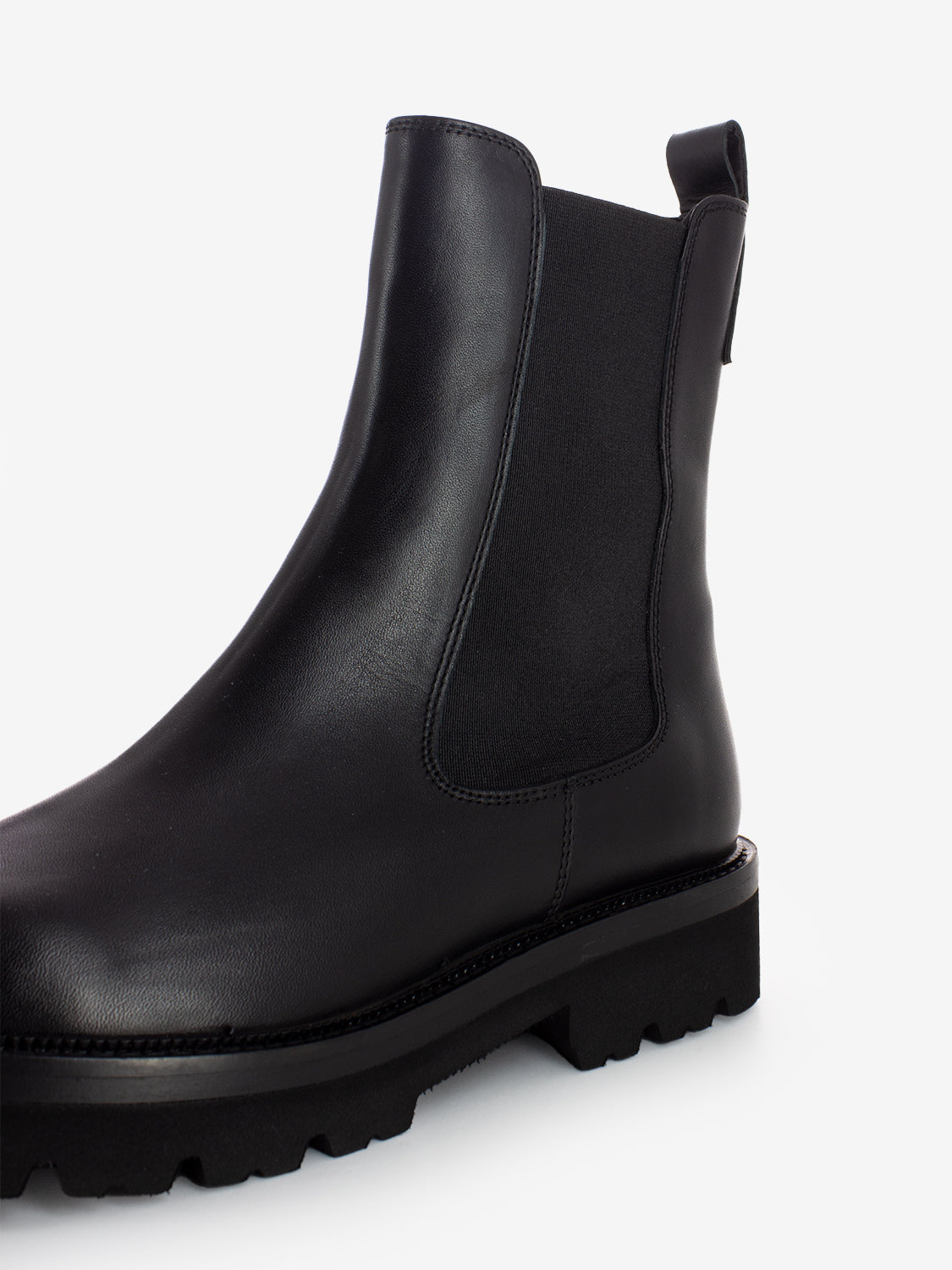 Stivaletti Combat in pelle nero