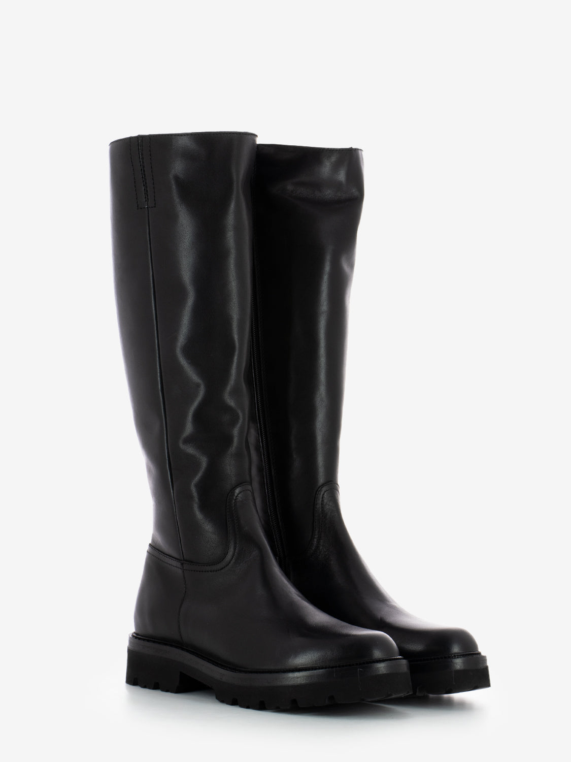Il Laccio Black leather high boots STIMM