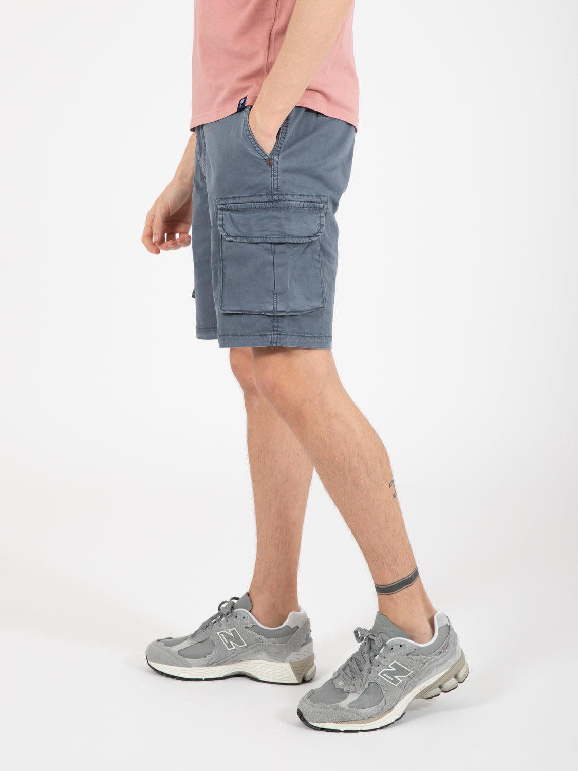 Bermuda cargo with pockets in air force cotton