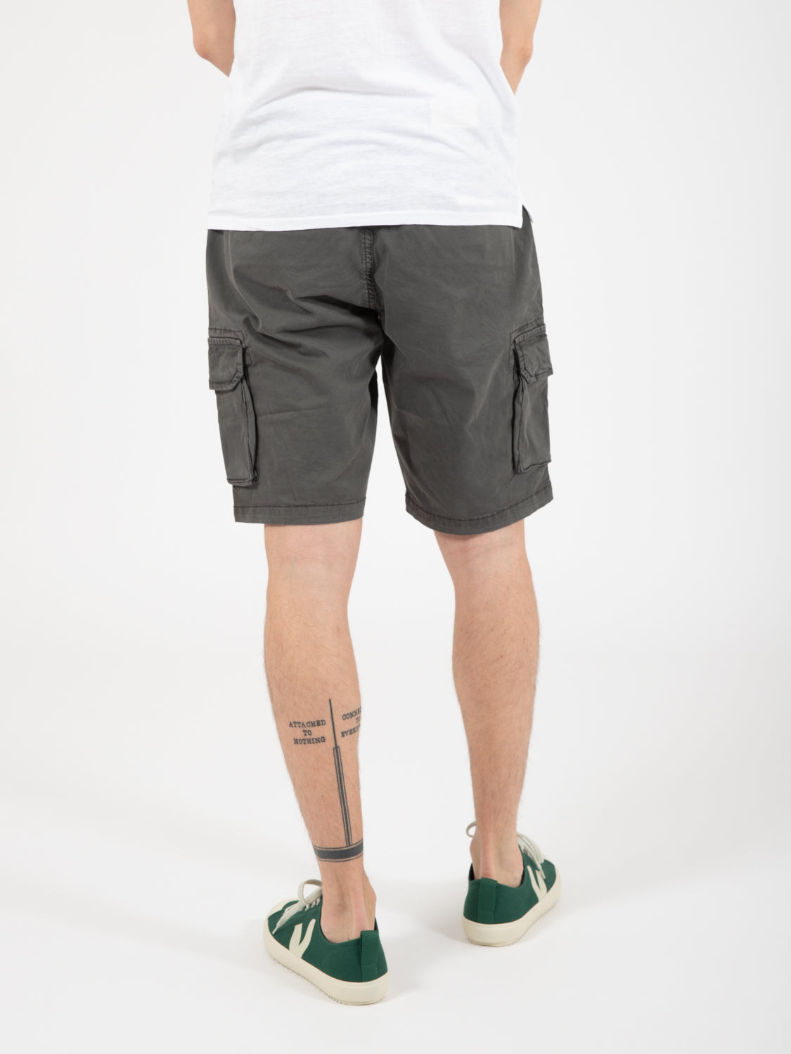 Cargo Bermuda with pockets grey cotton