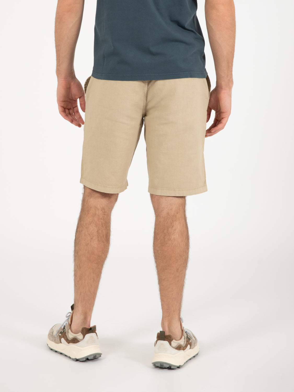Bermuda chino comfort elastic mix linen desert