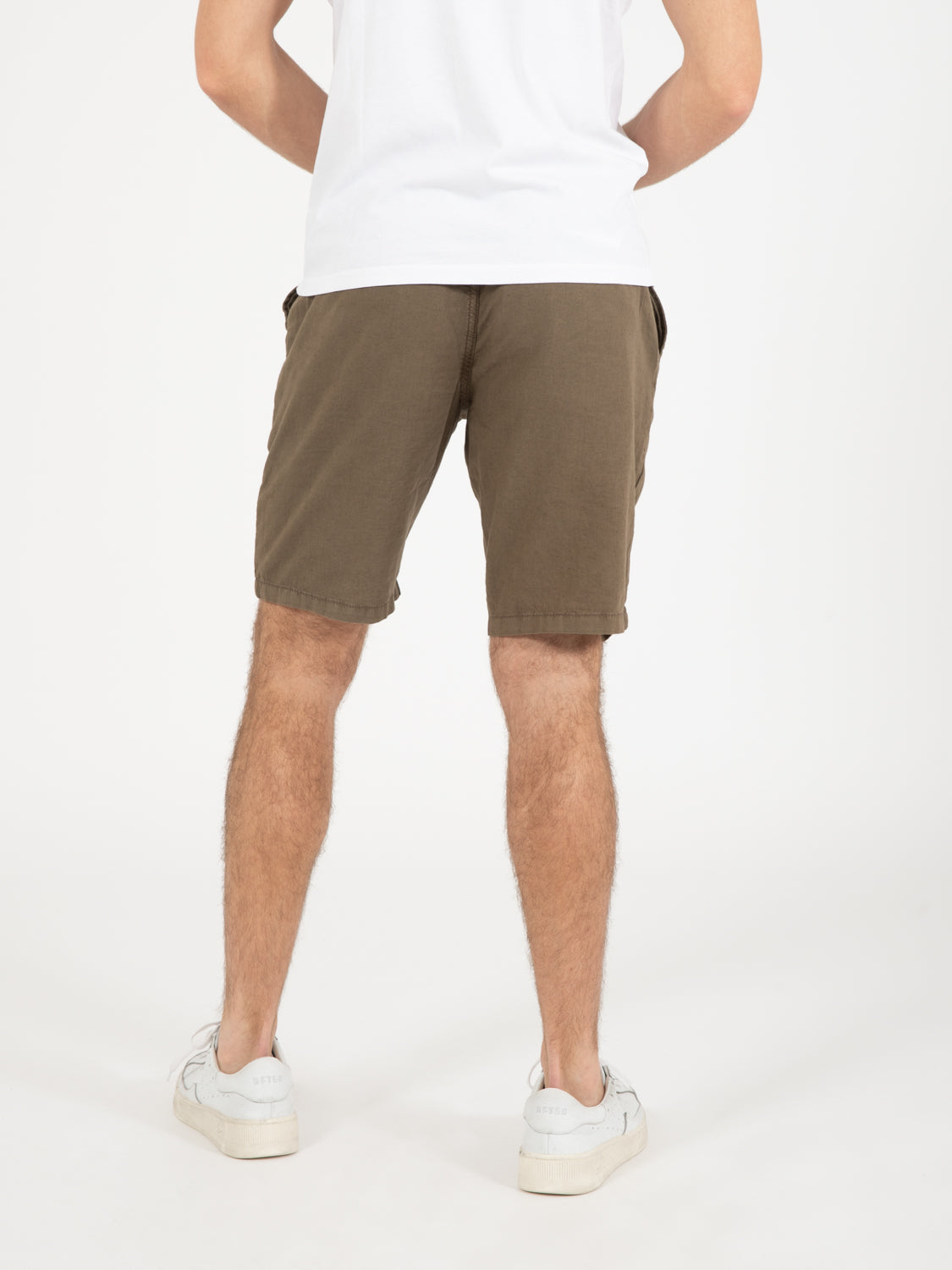 Bermuda chino comfort elastic mix linen mud