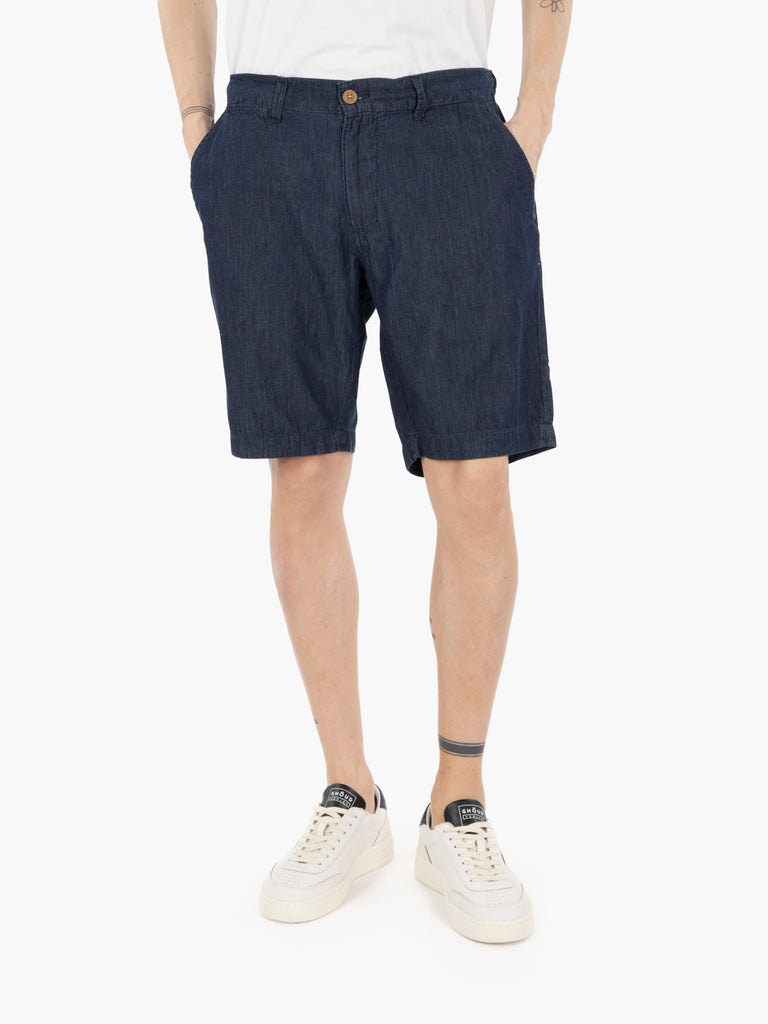 IMPURE - Bermuda short mixed linen blue