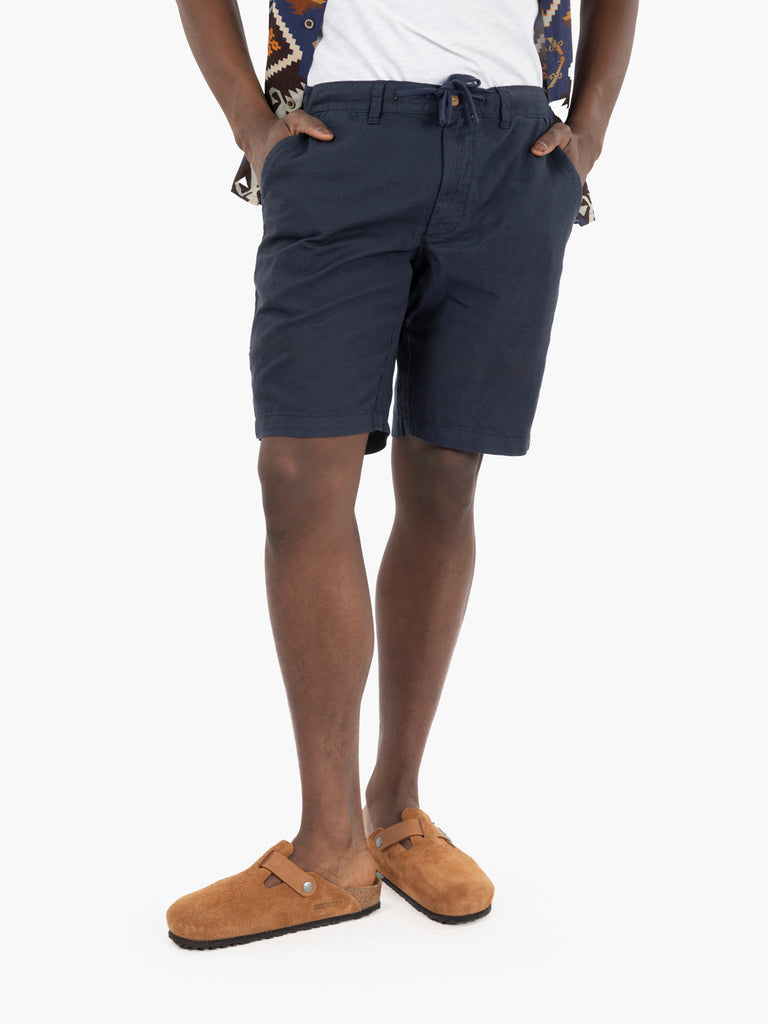 IMPURE - Bermuda short mixed linen navy