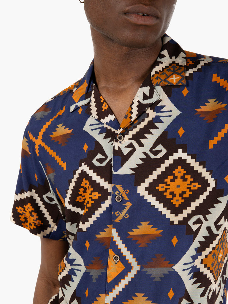 IMPURE - Camicia bowling viscosa royal