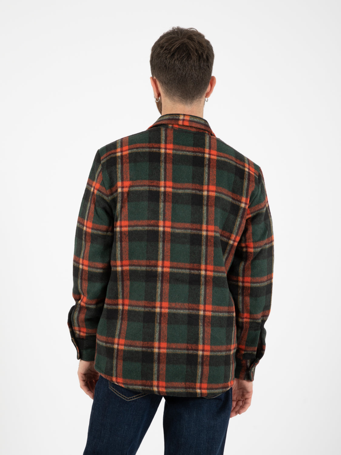 Giacca camicia flanella green check