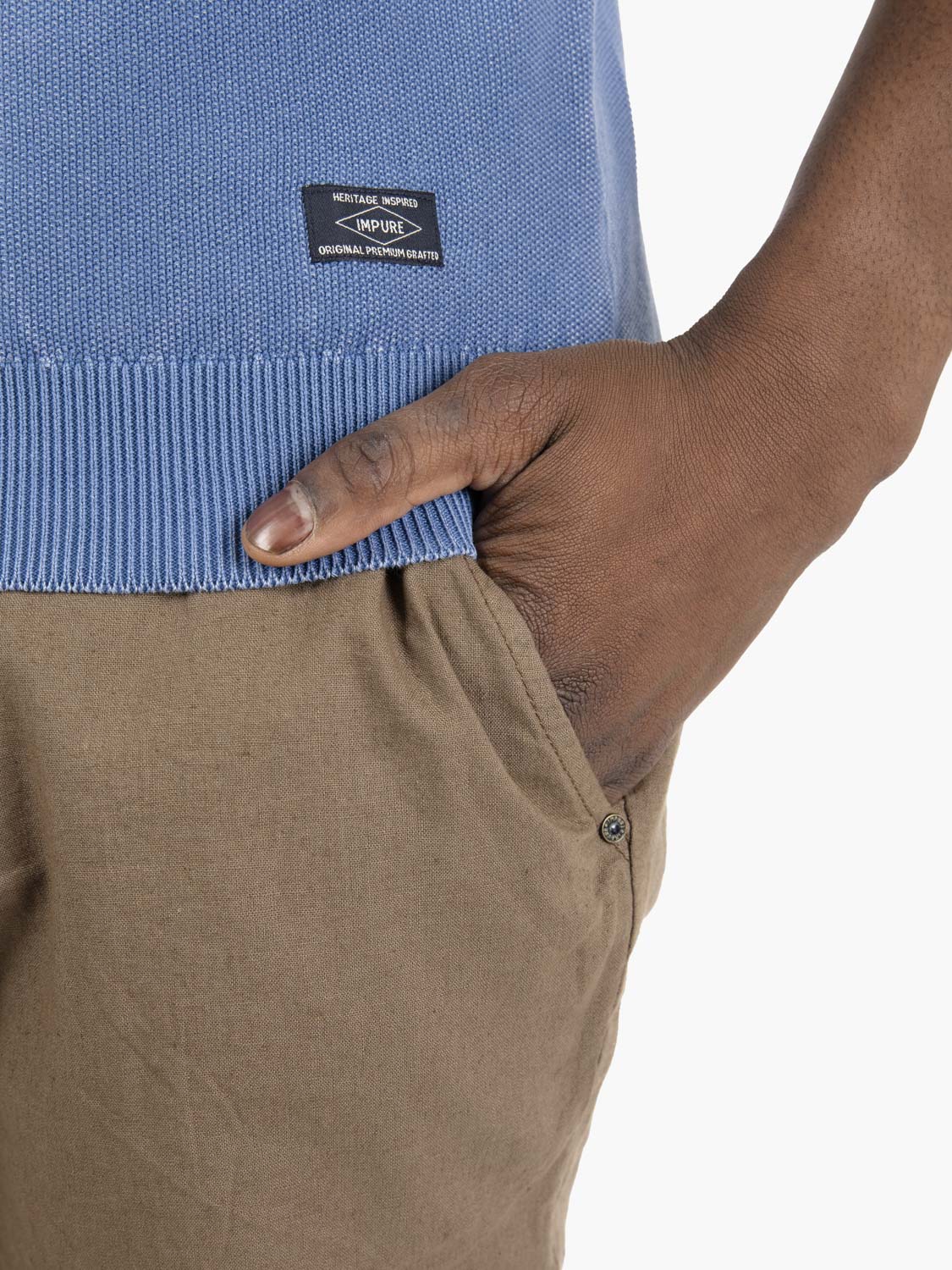 Acid wash blue short sleeve shirt