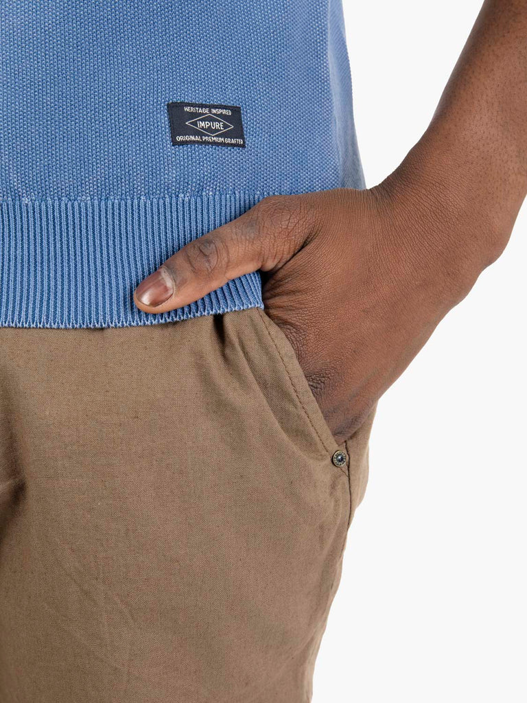 IMPURE - Maglia a manica corta acid wash blue