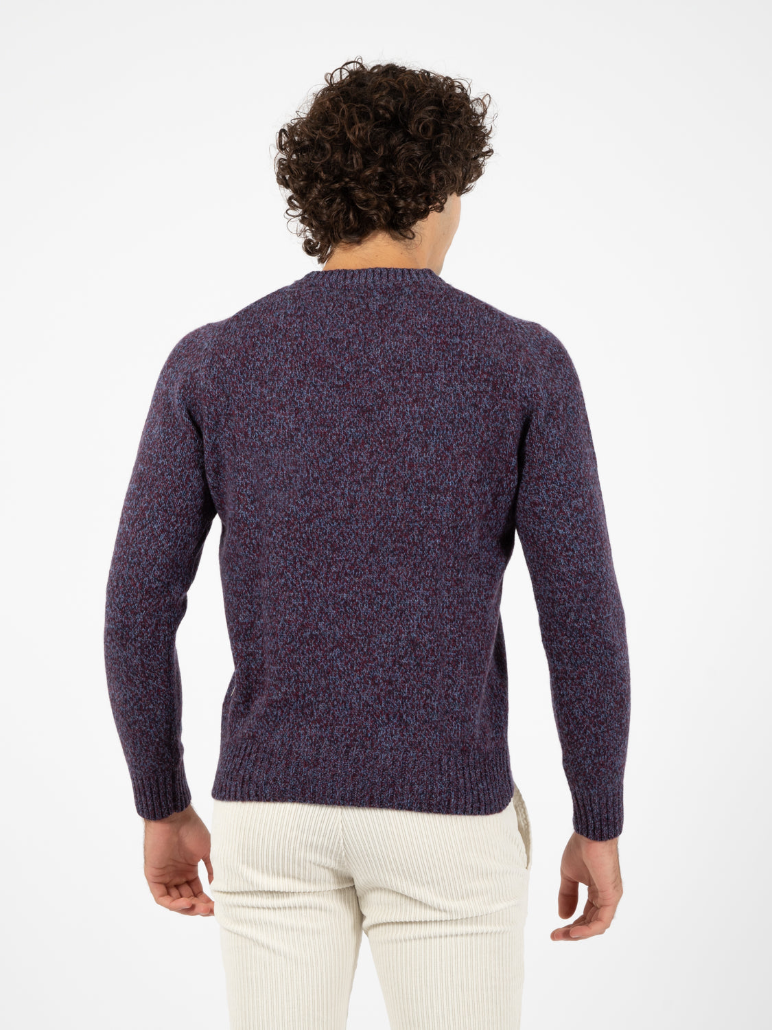 Purple melange crew neck sweater