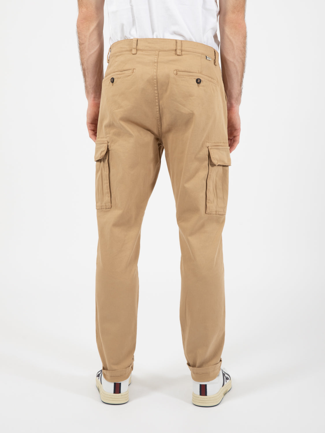 Pantaloni cargo long twill stretch beige