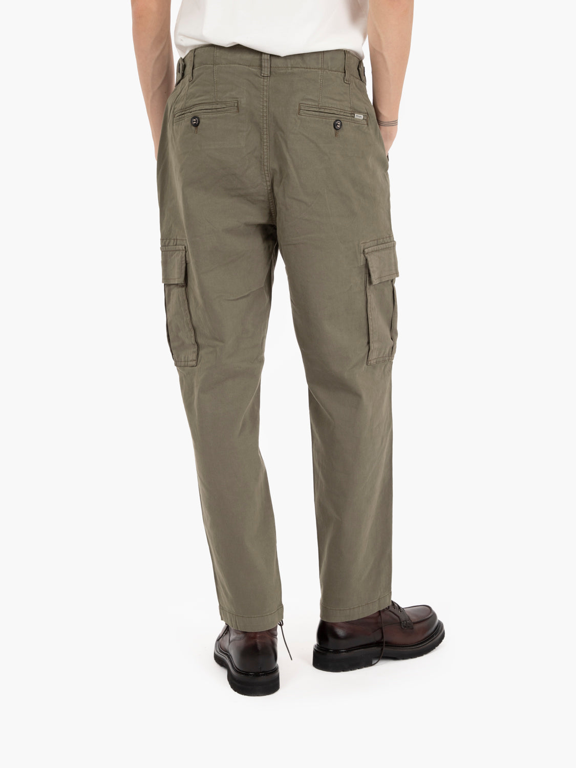 Green Stretch Twill Cargo Pants