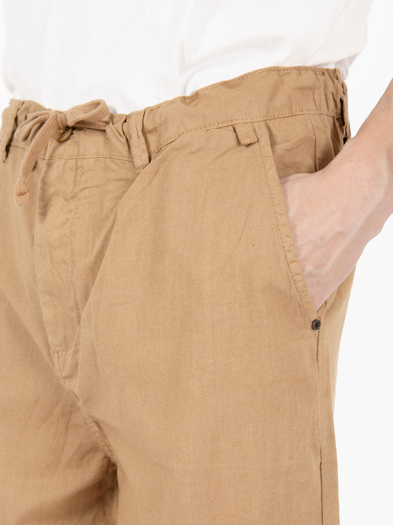 IMPURE - Pantaloni chino mixed linen beige