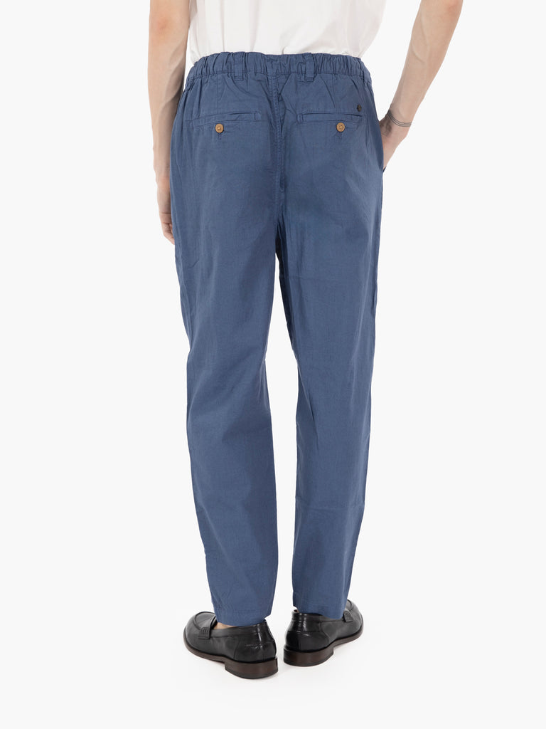 IMPURE - Pantaloni chino mixed linen blu