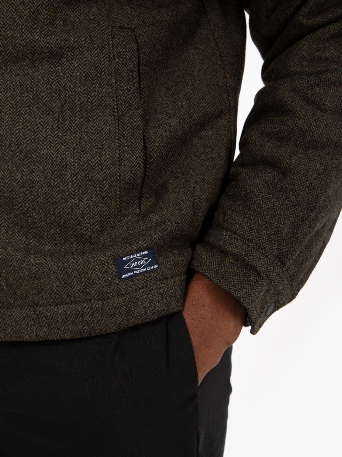 Green wool overshirt