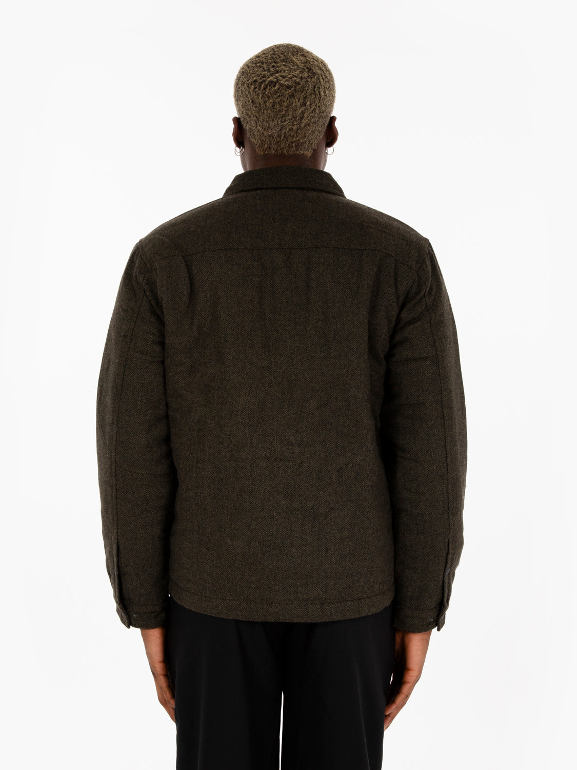 Green wool overshirt