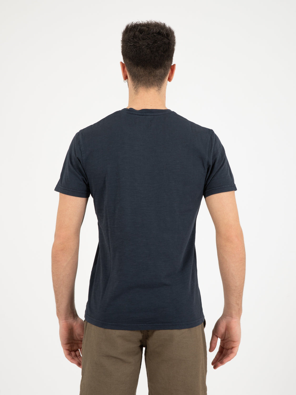 Blue floral pattern pocket t-shirt