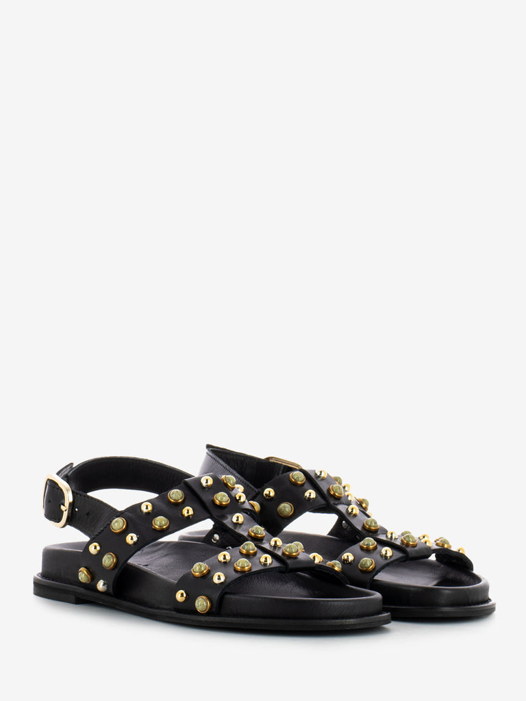 INUOVO - Sandali con borchie crystal black