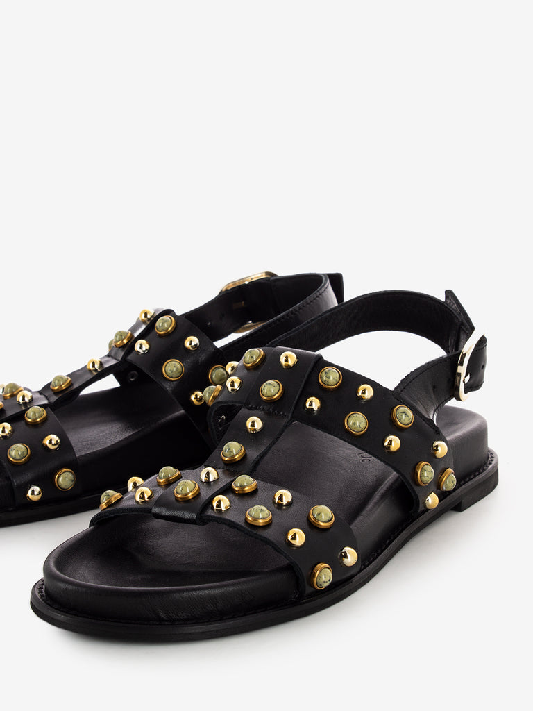 INUOVO - Sandali con borchie crystal black