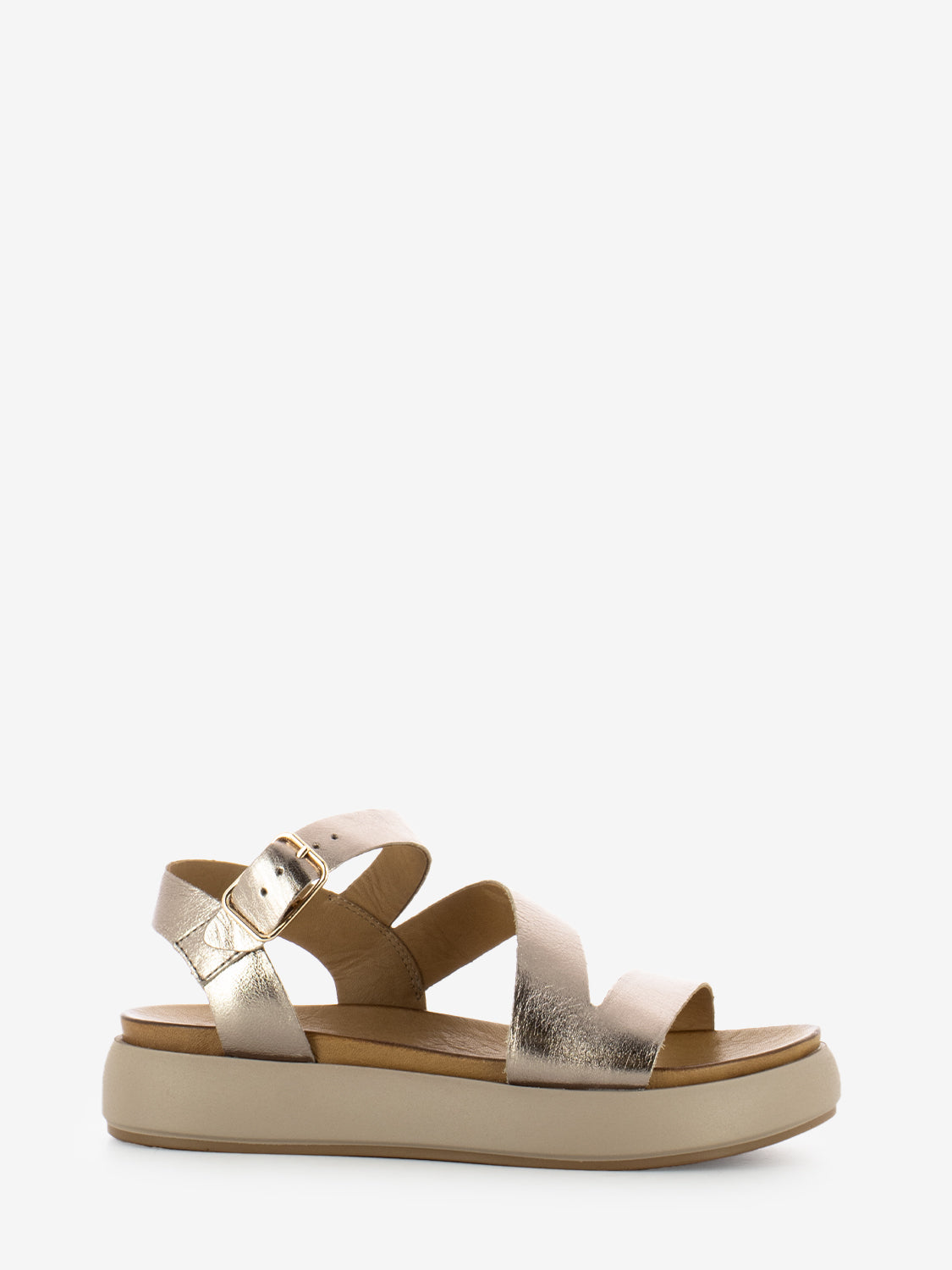 Sandali con platform metallic ash