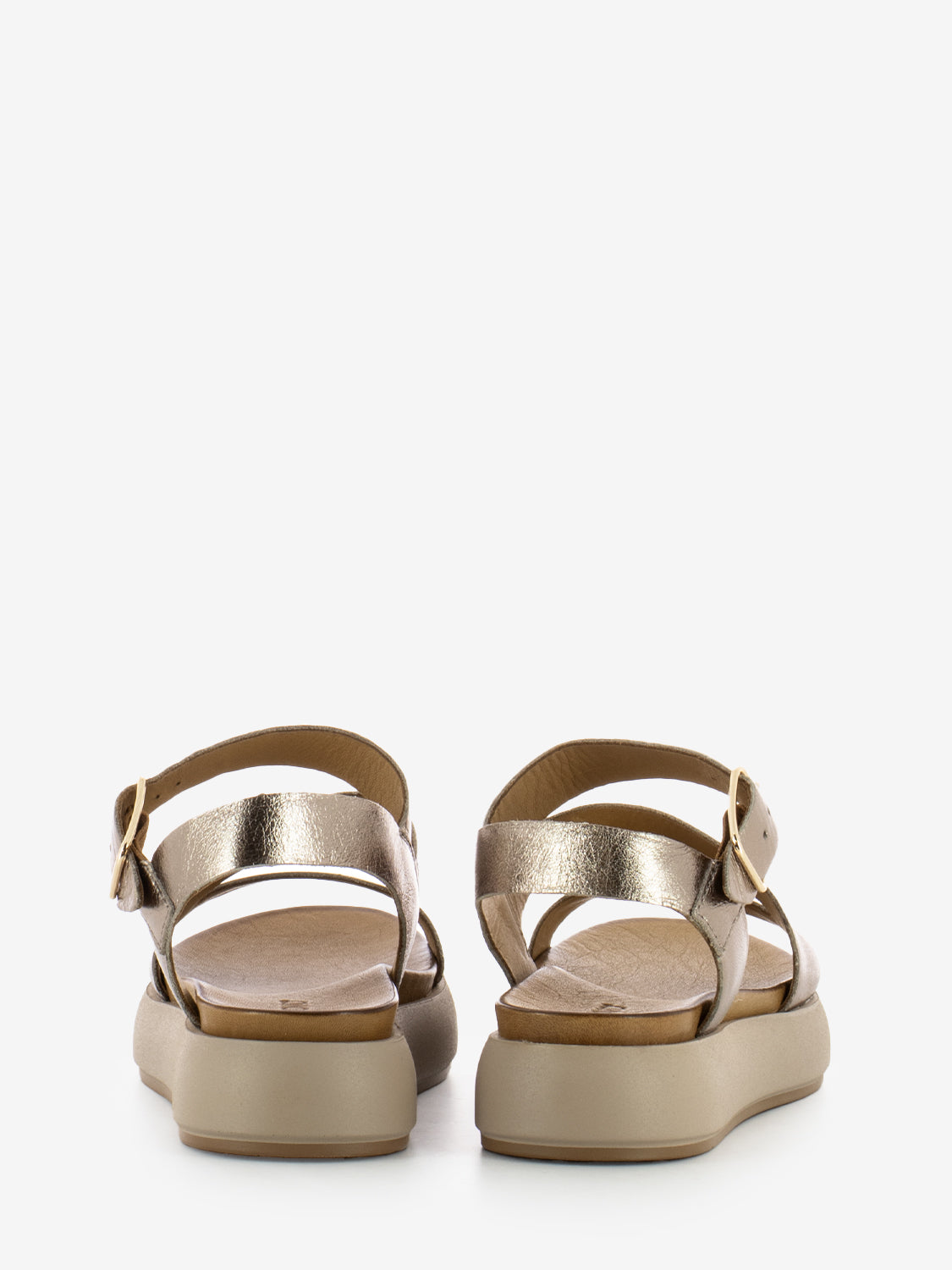 Sandali con platform metallic ash