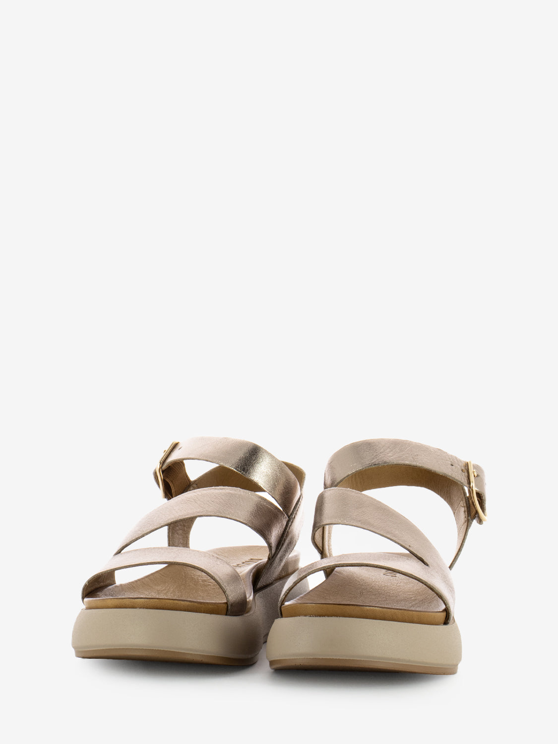 Sandali con platform metallic ash