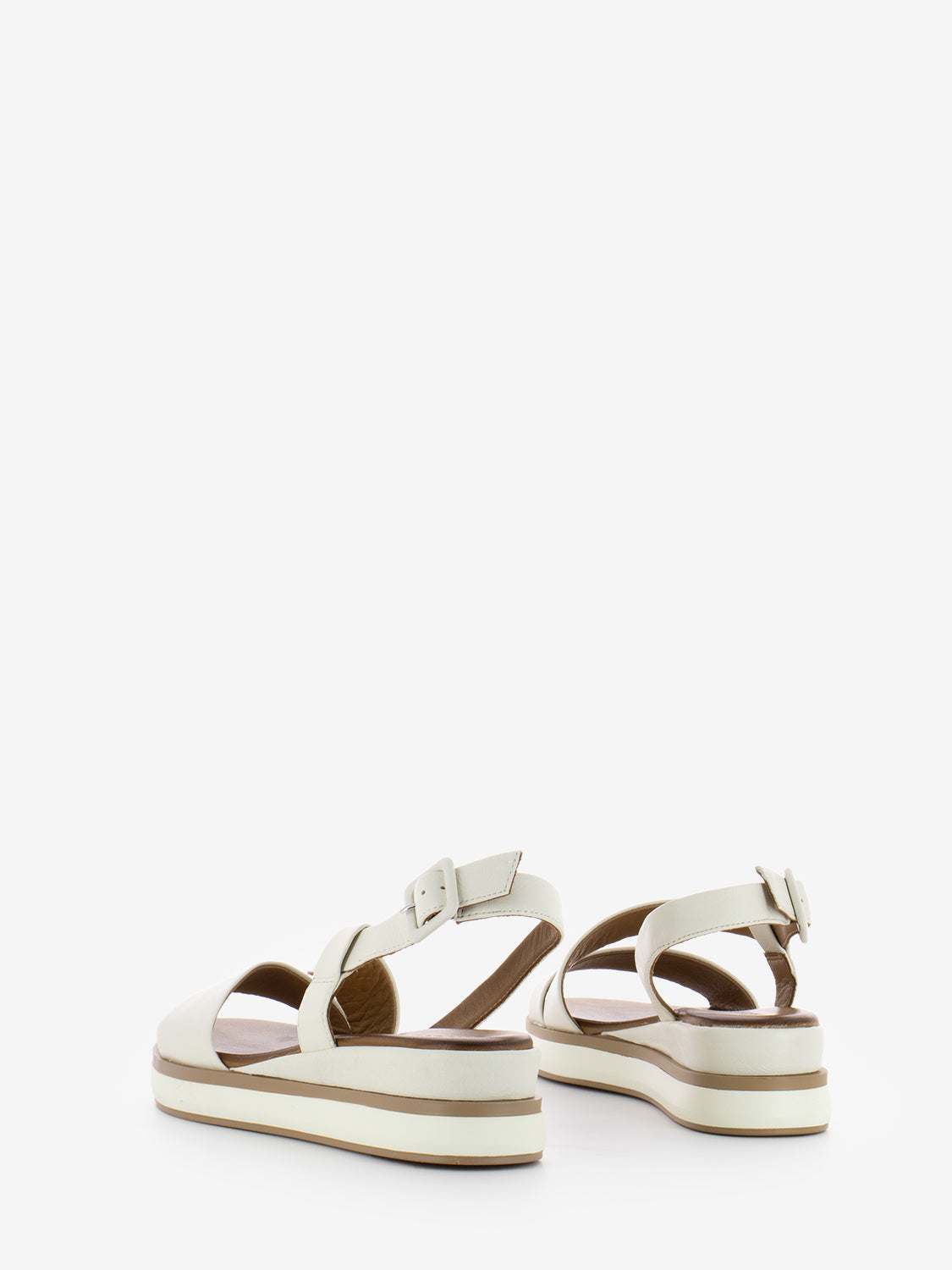 Cream oblique band sandals
