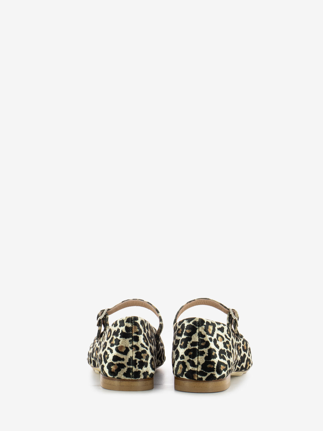 Ballerine con cinturino in velluto leopardo