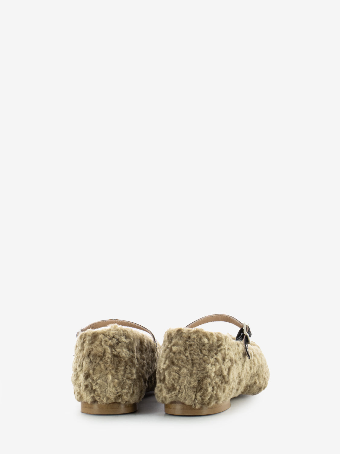 Ballerine effetto fur camel