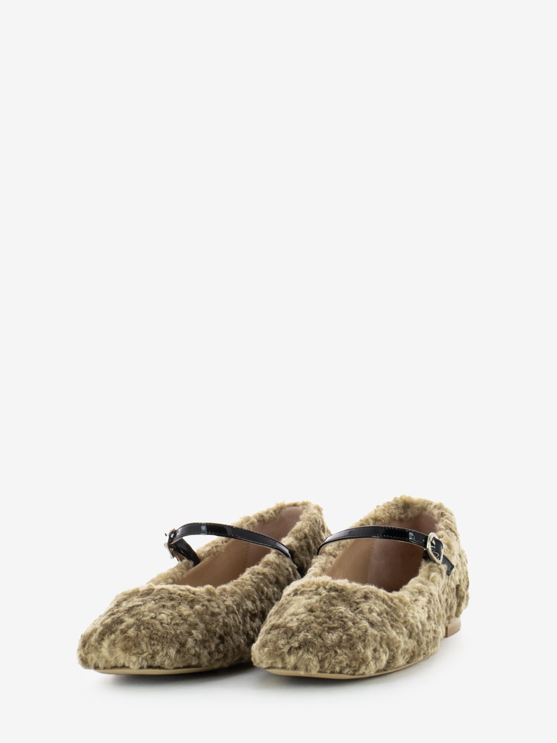 Ballerine effetto fur camel