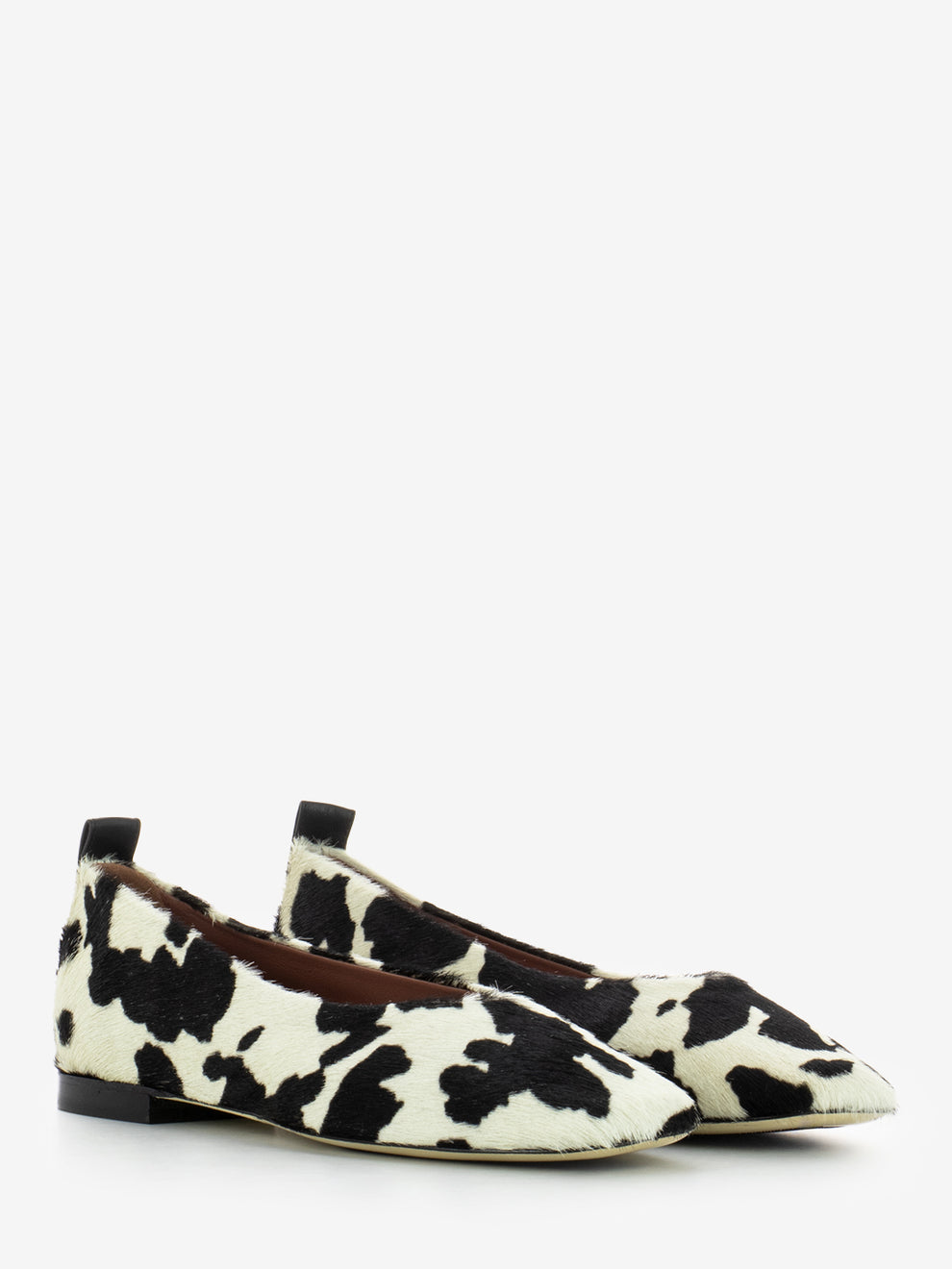 Ballerine in cavallino con stampa animalier bianco / nero