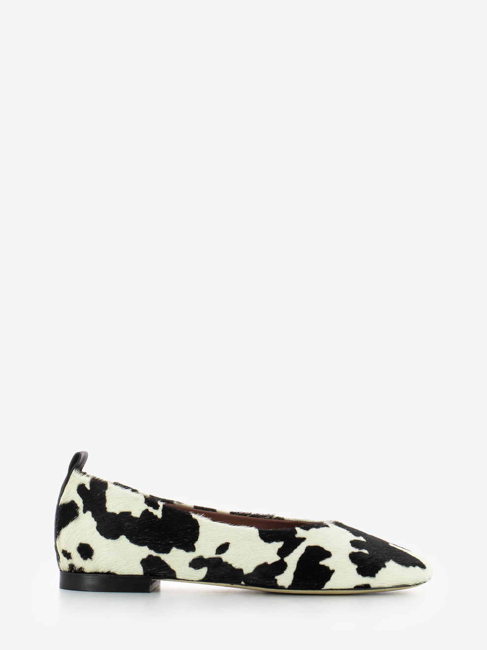 Ballerine in cavallino con stampa animalier bianco / nero