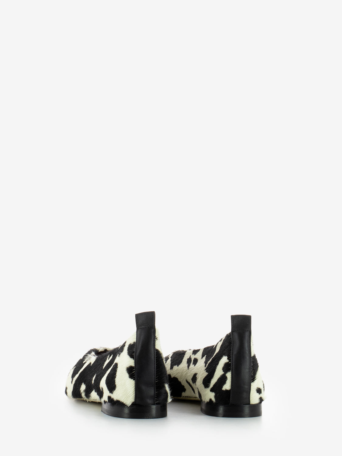 Ballerine in cavallino con stampa animalier bianco / nero