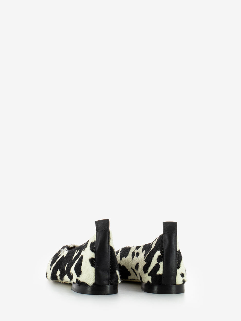 Ballerine in cavallino con stampa animalier bianco / nero
