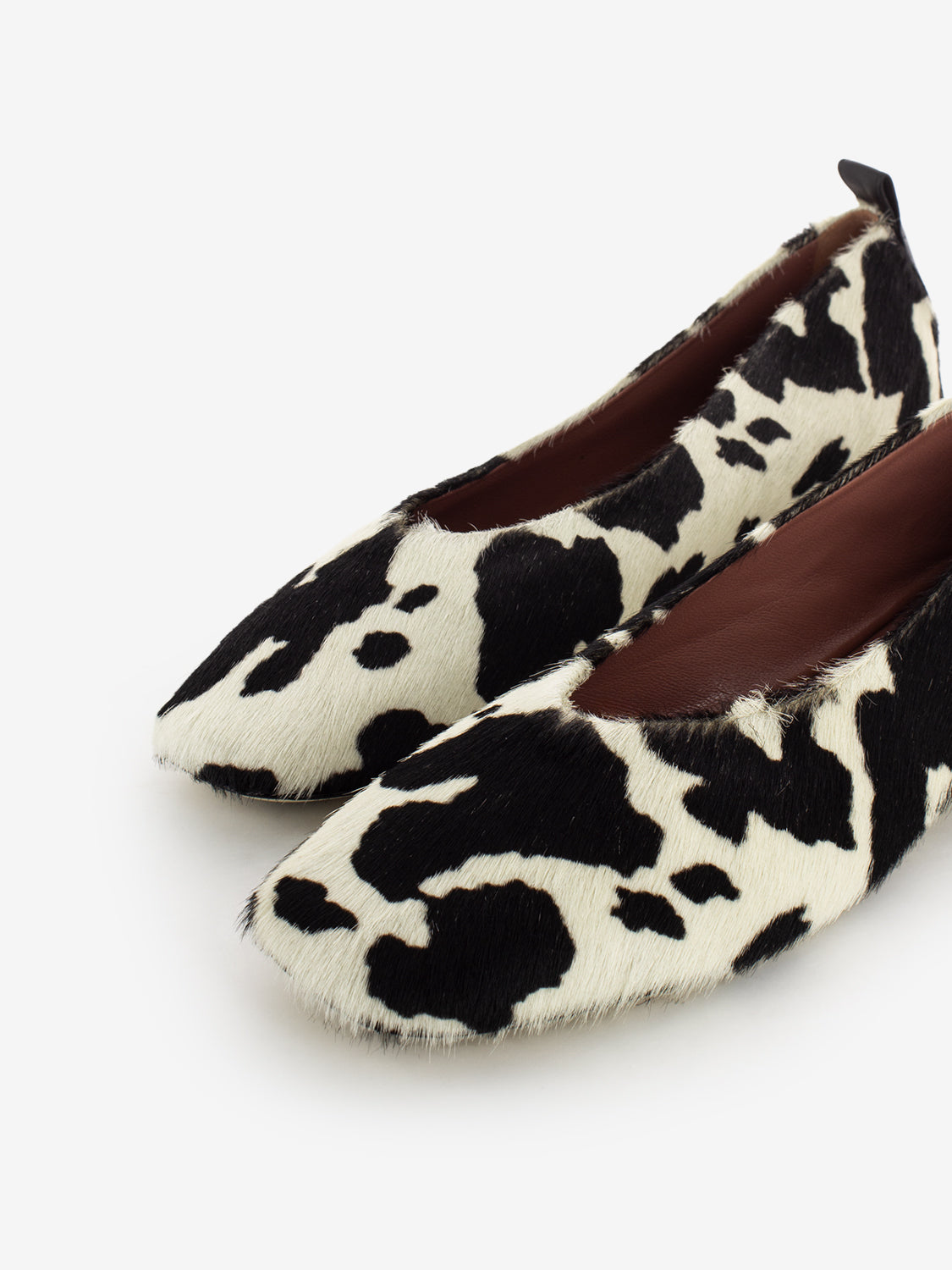 Ballerine in cavallino con stampa animalier bianco / nero