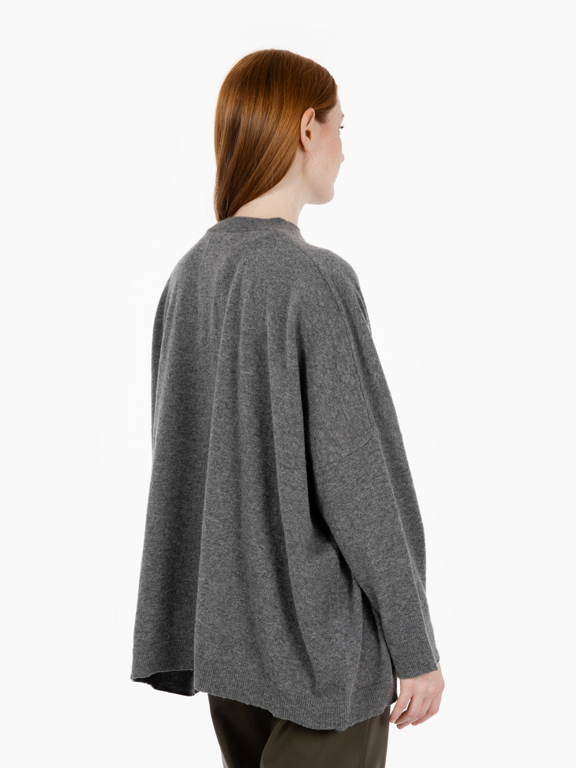 Stone double-breasted wool cardigan
