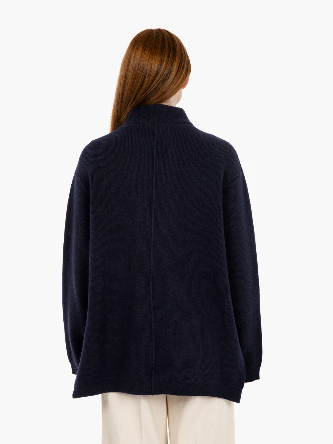 Giacca doppiopetto over in lana blu notte