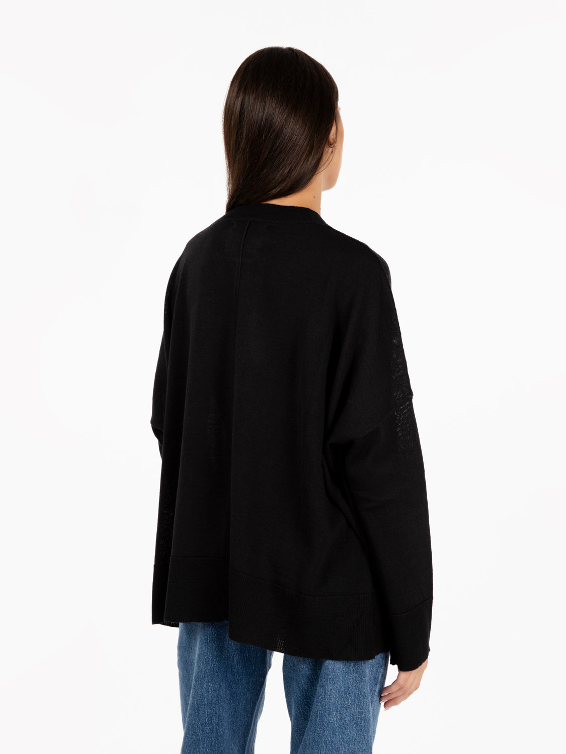 Maglia a scatola con tasca nera