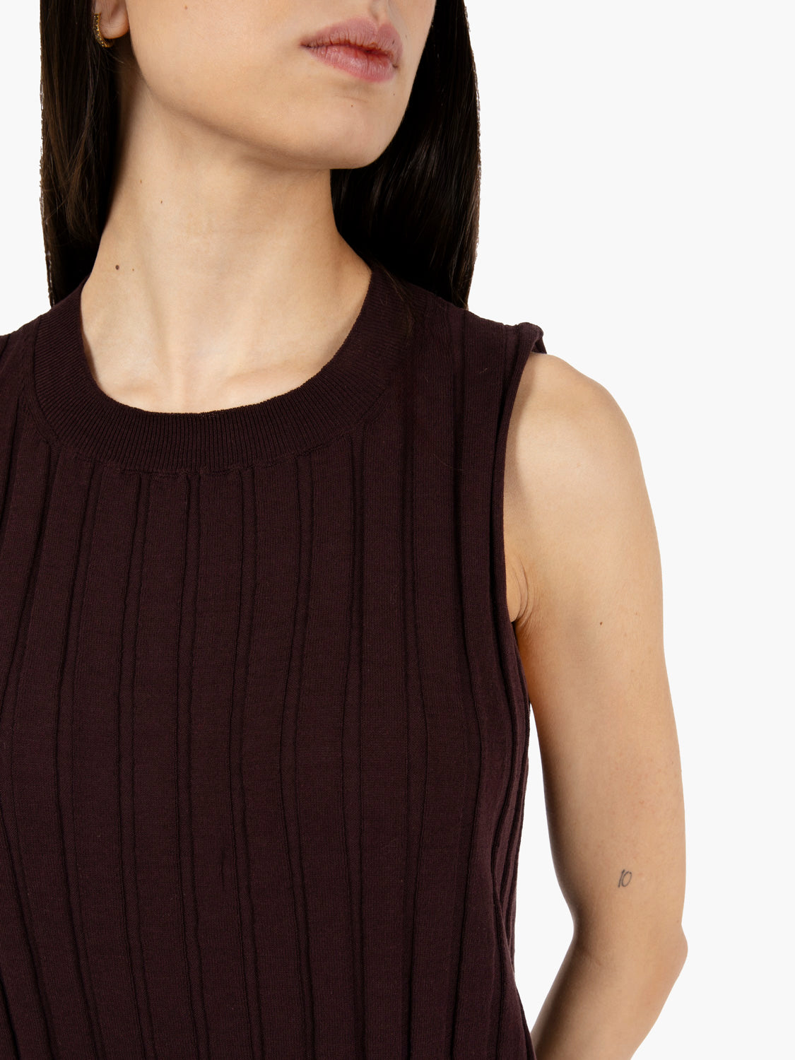 Vestito in maglia a coste cacao