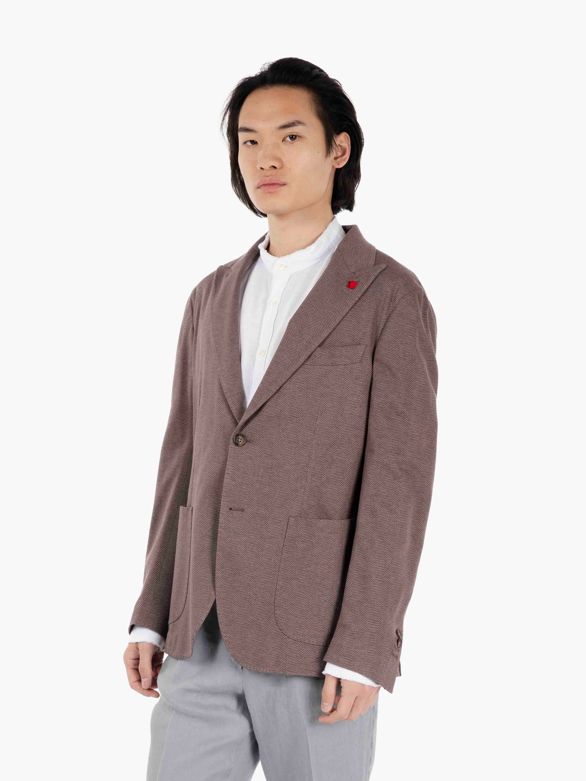 Blazer monopetto spina di pesce marrone