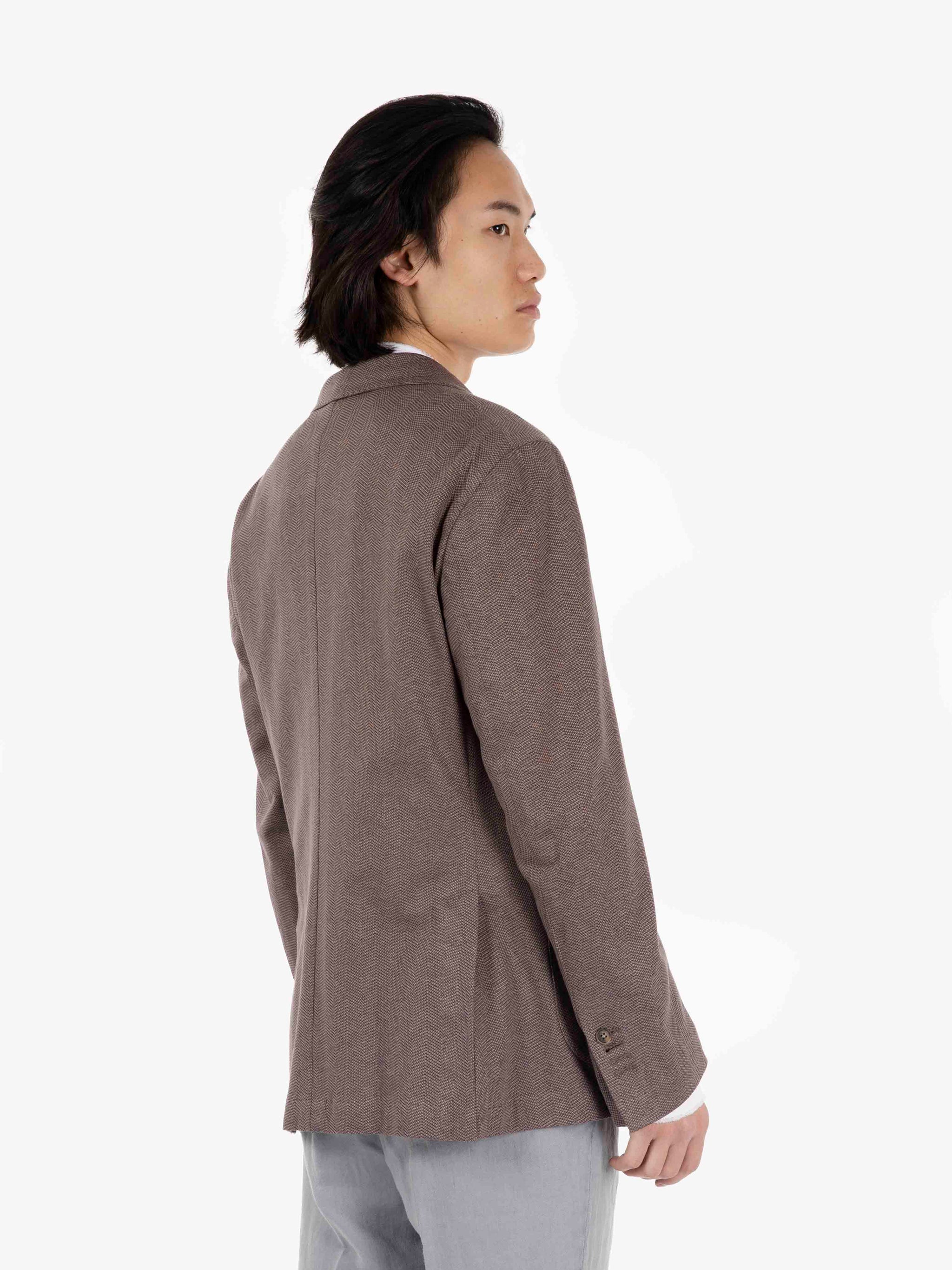 Blazer monopetto spina di pesce marrone