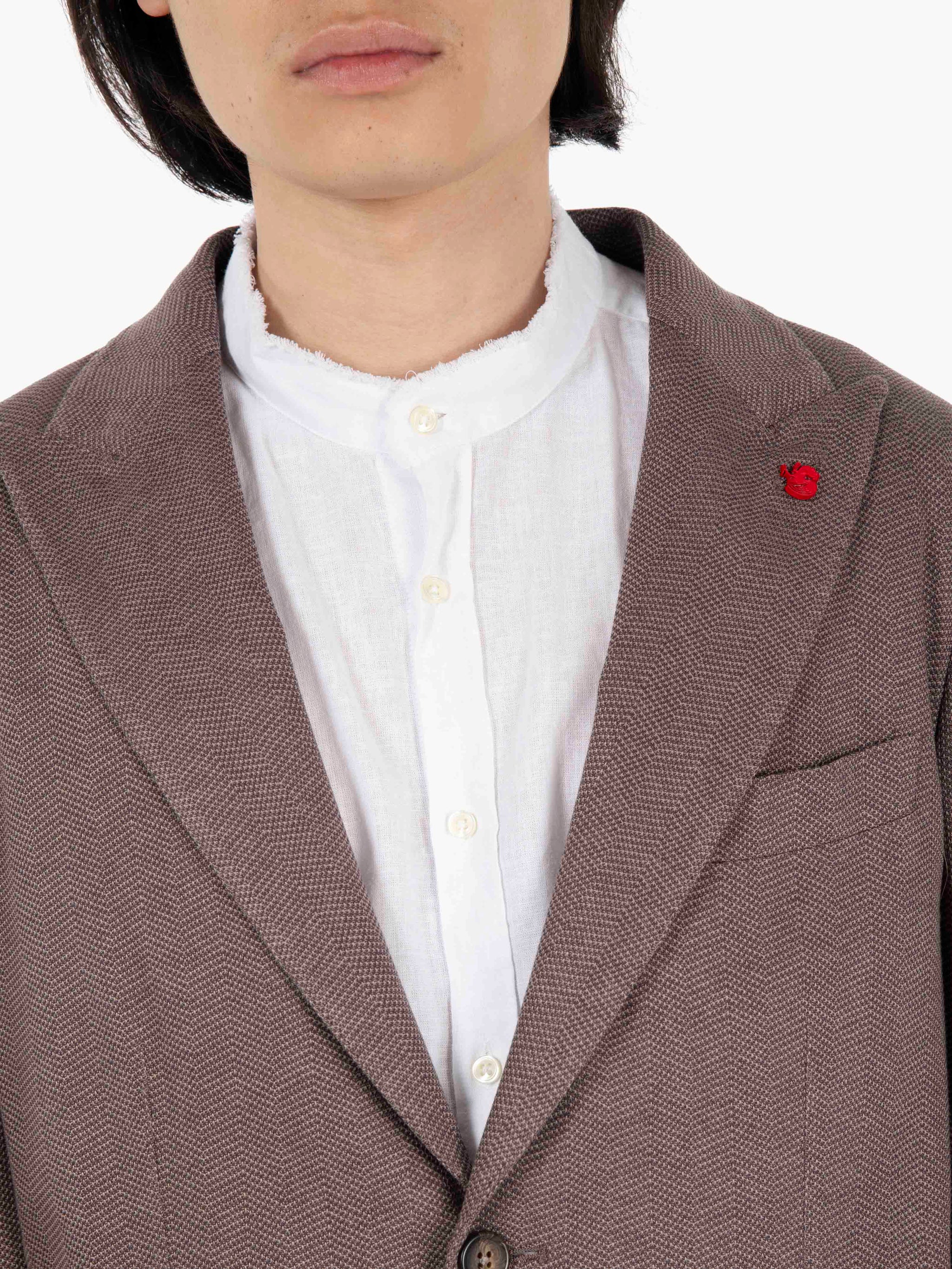 Blazer monopetto spina di pesce marrone