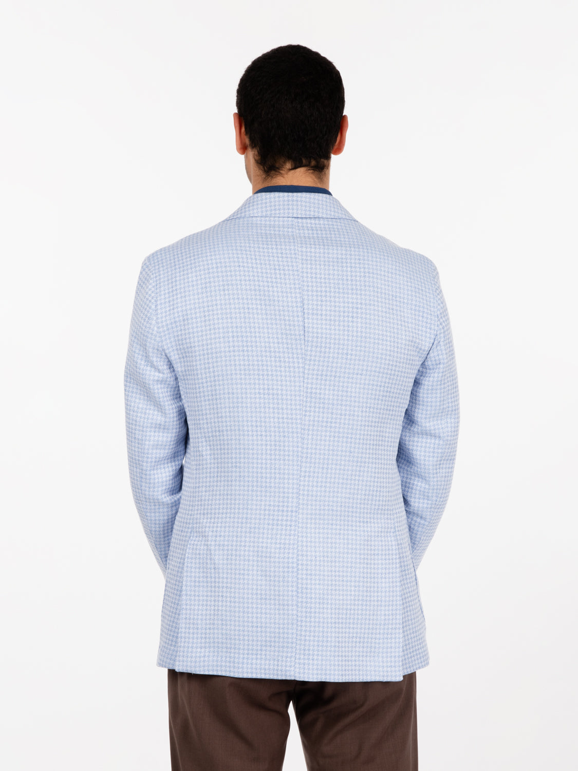 Blazer pied de poule bianco / azzurro