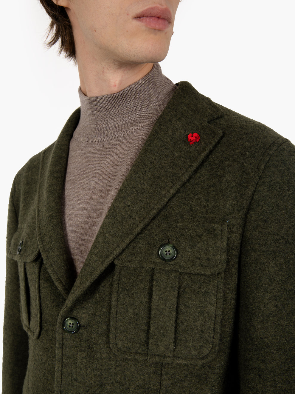 Green wool blend jacket