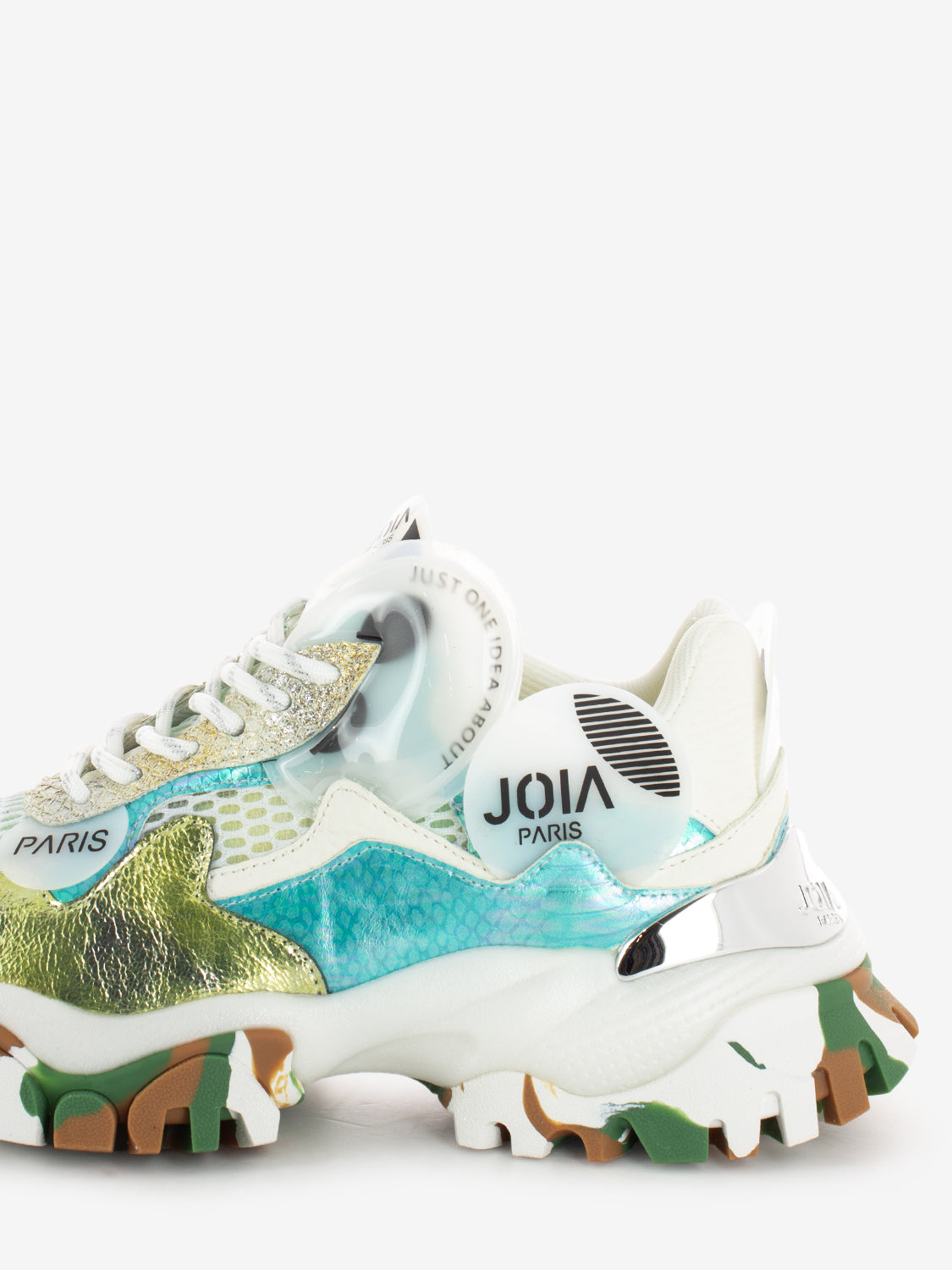 Sneakers in mesh chunky platino / tiffany