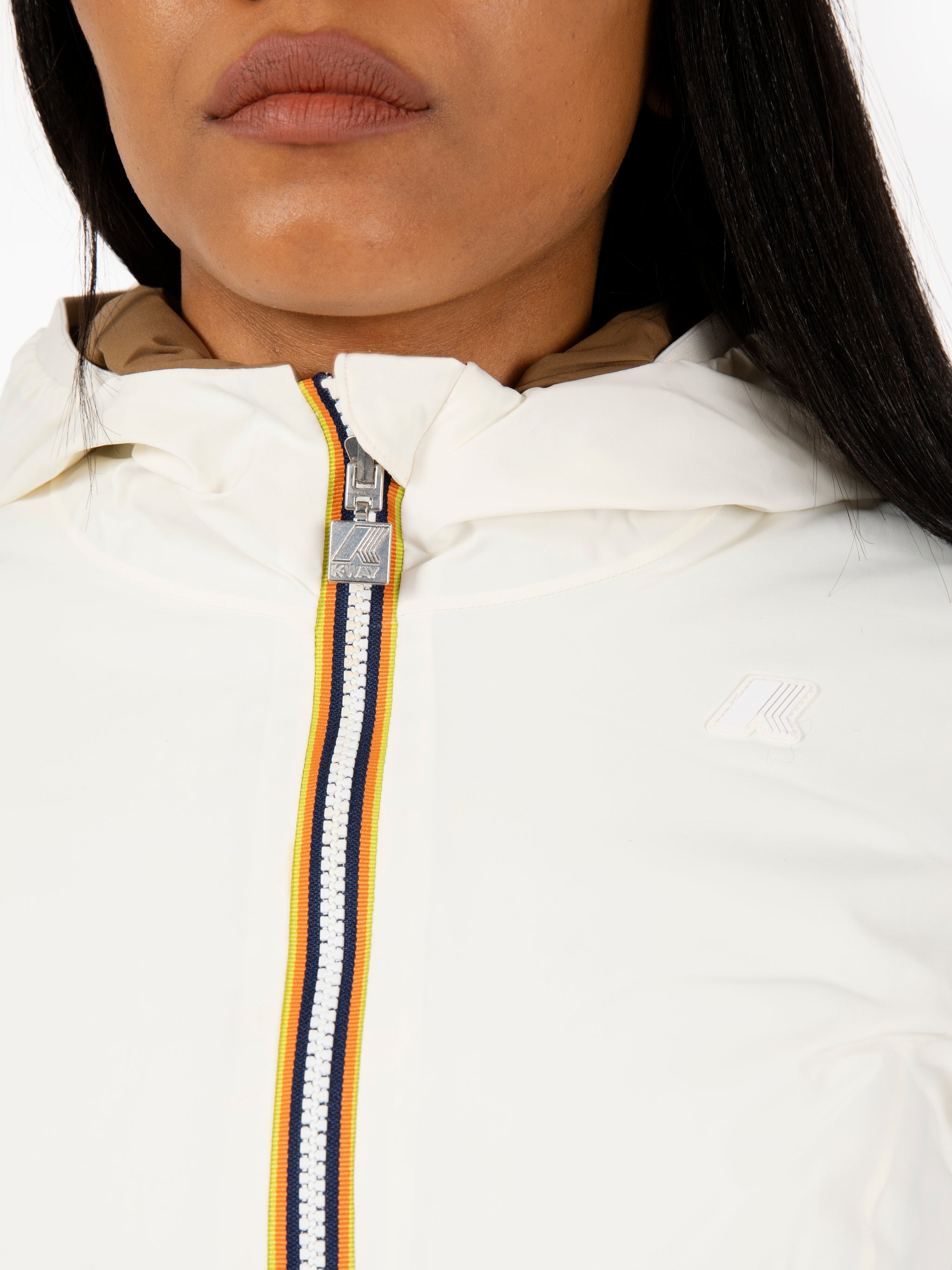 Giacca Denise warm double face white / brown