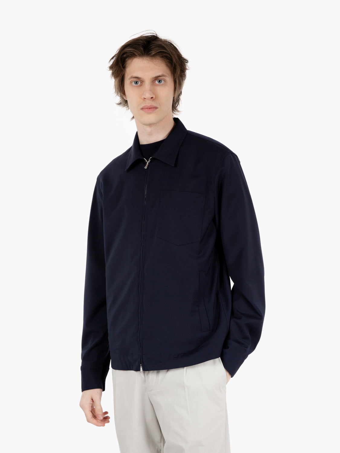 Giacca lana cordura navy