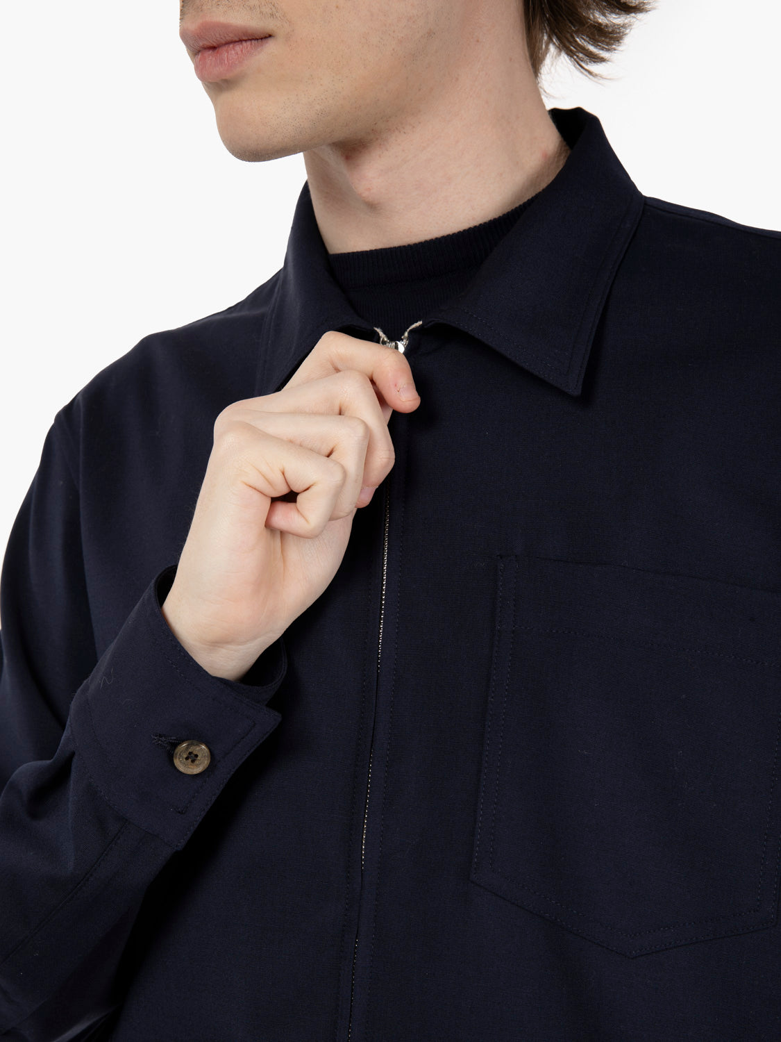 Giacca lana cordura navy