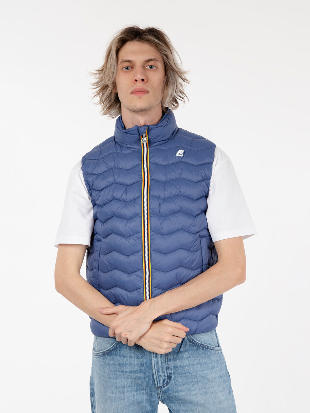 Valen quilted warm blue fiord vest