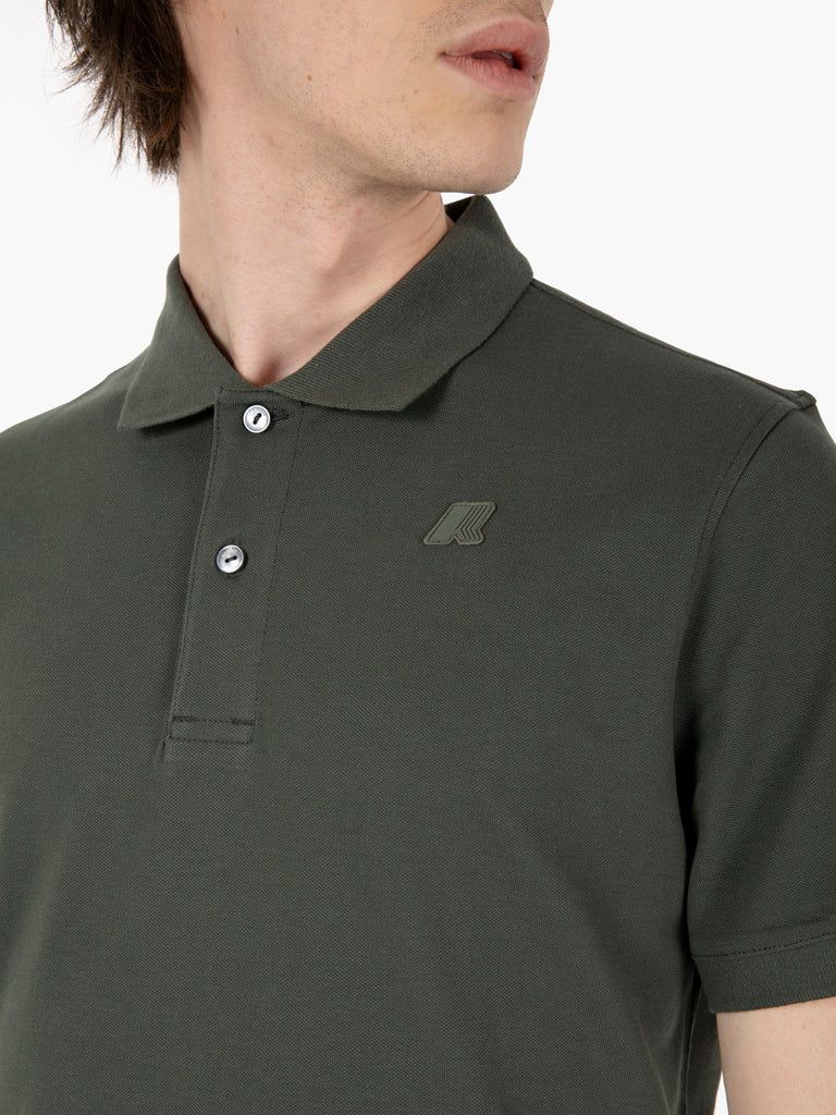 K-WAY - Polo vincent pique green blackish